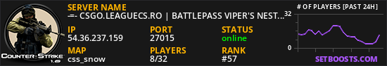-=- CSGO.LEAGUECS.RO | BATTLEPASS VIPER'S NEST S2 | V.I.P | RANK SYSTEM ULTIMATE -=-