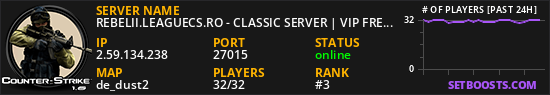 REBELII.LEAGUECS.RO - CLASSIC SERVER | VIP FREE
