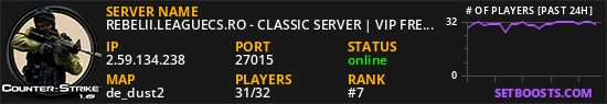 REBELII.LEAGUECS.RO - CLASSIC SERVER | VIP FREE