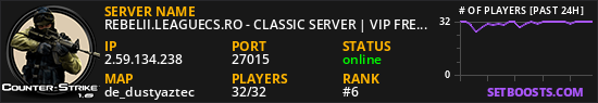 REBELII.LEAGUECS.RO - CLASSIC SERVER | VIP FREE