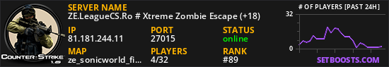 ZE.LeagueCS.Ro # Xtreme Zombie Escape (+18)