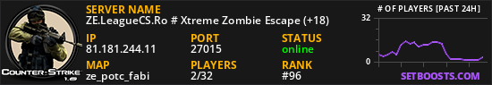 ZE.LeagueCS.Ro # Xtreme Zombie Escape (+18)