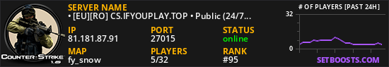 • [EU][RO] CS.IFYOUPLAY.TOP • Public (24/7) | Skins/Levels/Ranks/Models | International | Romanian Hosting | Powered by QualHosting.com