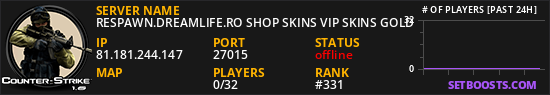 RESPAWN.DREAMLIFE.RO SHOP SKINS VIP SKINS GOLD