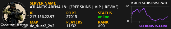ATLANTIS ARENA 18+ [FREE SKINS | VIP | REVIVE]