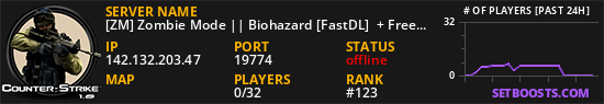 [ZM] Zombie Mode || Biohazard [FastDL]  + Free VIP + Prestige System