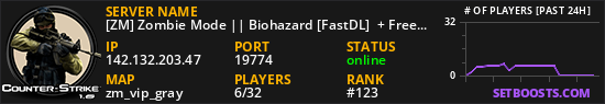 [ZM] Zombie Mode || Biohazard [FastDL]  + Free VIP + Prestige System