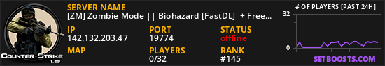 [ZM] Zombie Mode || Biohazard [FastDL]  + Free VIP + Prestige System