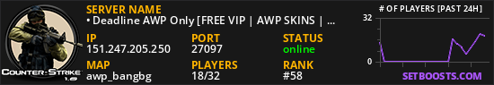 • Deadline AWP Only [FREE VIP | AWP SKINS | ABILITIES]