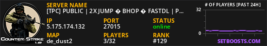 [TPC] PUBLIC | 2X JUMP � BHOP � FASTDL | PREMIUM SERVER