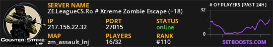 ZE.LeagueCS.Ro # Xtreme Zombie Escape (+18)