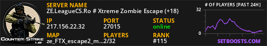 ZE.LeagueCS.Ro # Xtreme Zombie Escape (+18)
