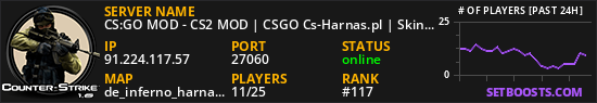 CS:GO MOD - CS2 MOD | CSGO Cs-Harnas.pl | Skiny | Klany | Operacje | Skrzynie | Klucze | Rangi | Leczenie | Jackpot | FREE VIP | VIP/SVIP | StatTrak | Eventy