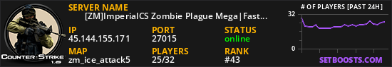 ★     [ZM]ImperialCS Zombie Plague Mega|Fast SaveAP Jetpack+GoldenAK+